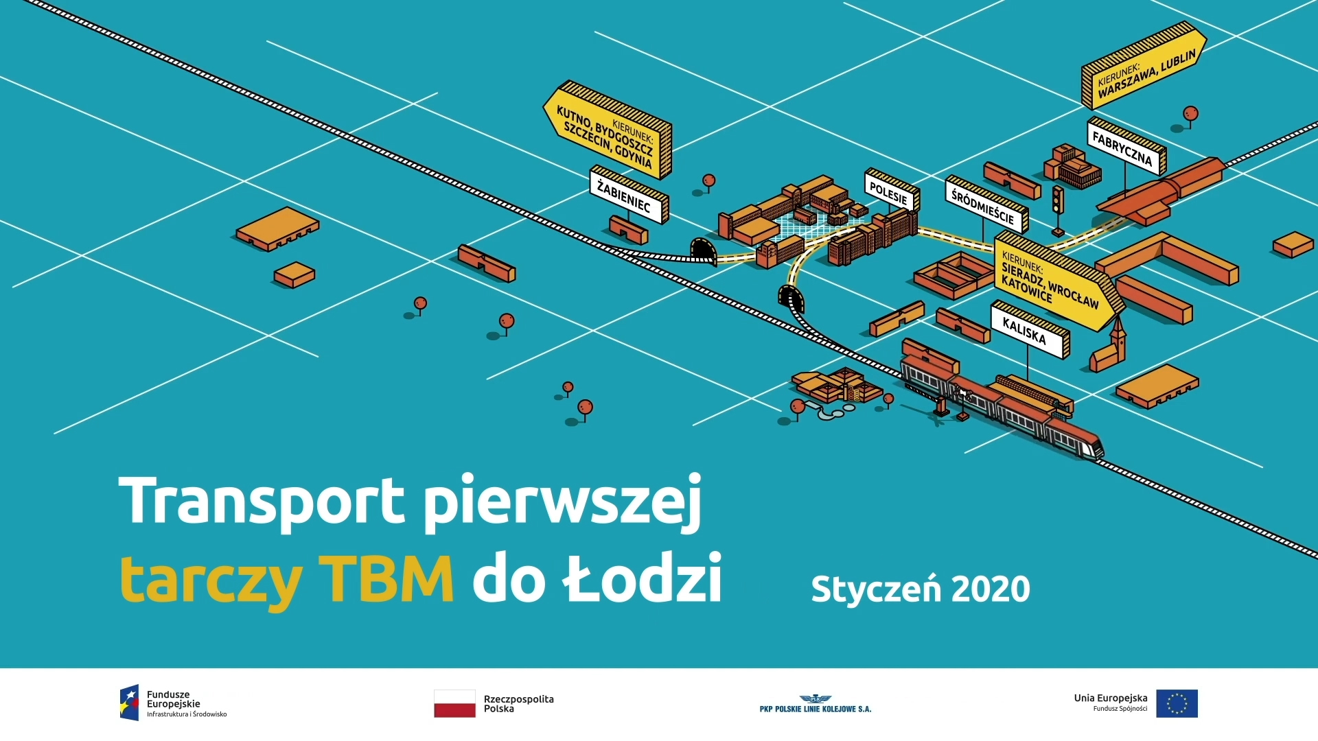Transport pierwszej tarczy TBM do Łodzi - kadr z filmu