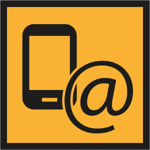 Ikona telefonu i symbol @