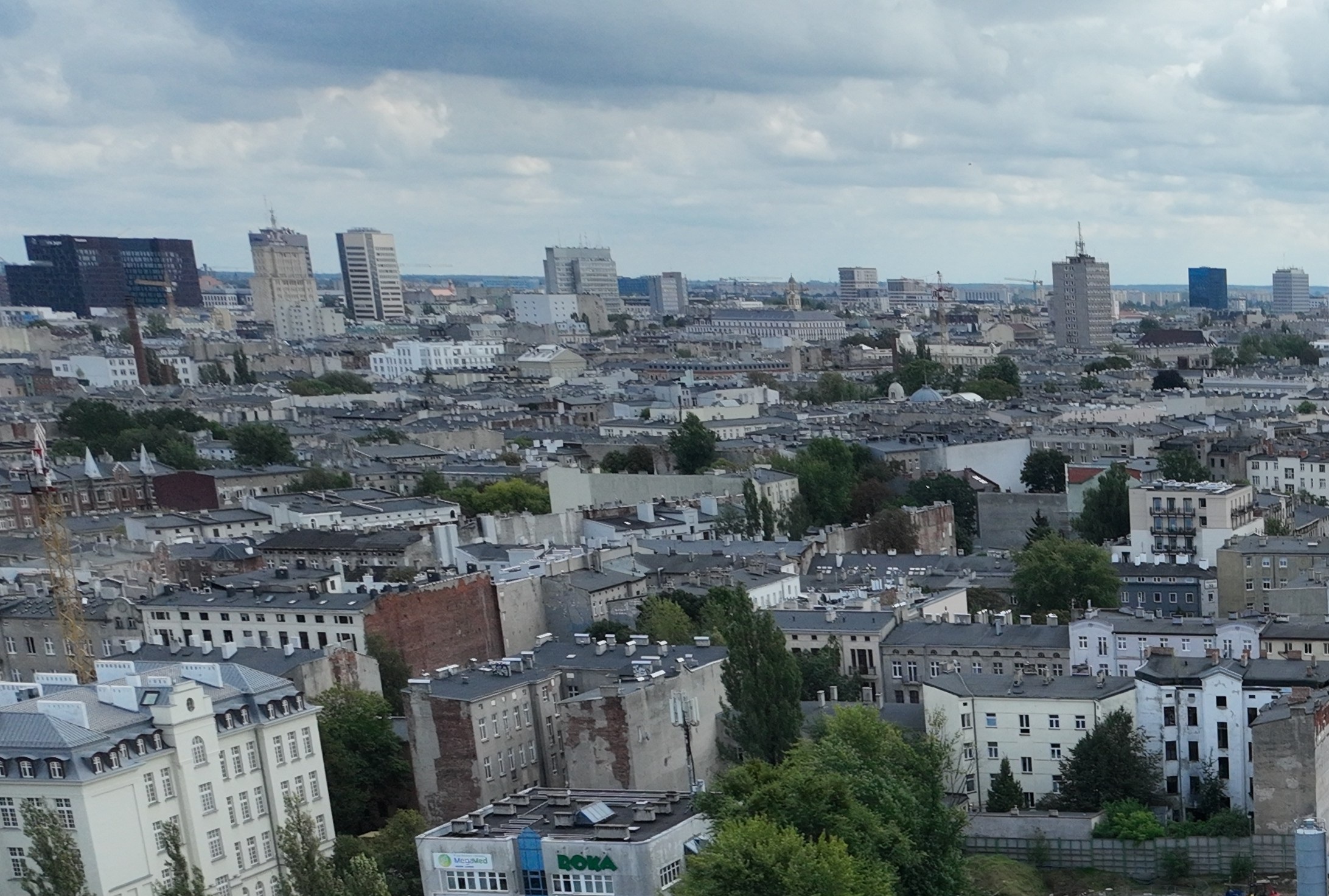 Widok na Łódź z lotu ptaka